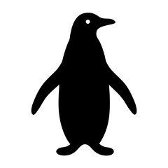 Silhouette of a penguin standing upright on a white background vector image