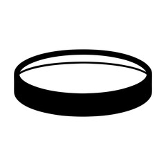 Black and white circular flat object perspective view illustration design