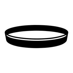 Monochrome depiction of a shallow bowl showcasing simple elegance in isolation