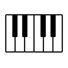 Naklejka premium Simple black and white keyboard keys layout for music creation and performance