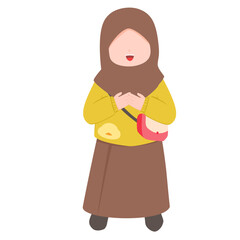 Cheerful little girl illustration