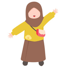 Cheerful little girl illustration