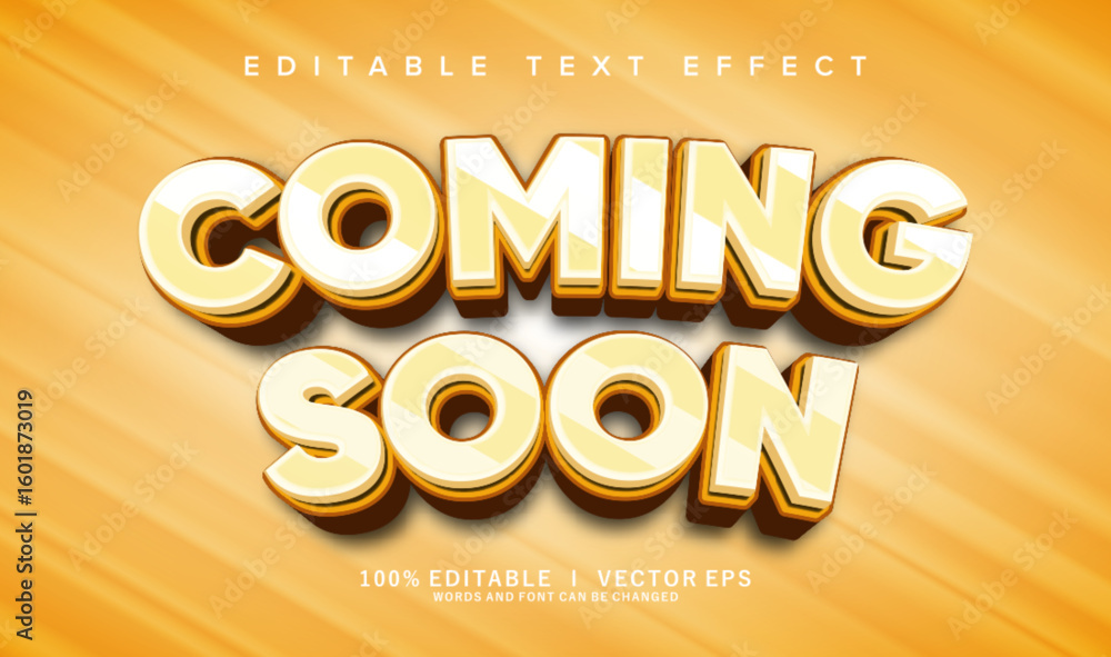 Poster coming soon vector text effect with modern style design