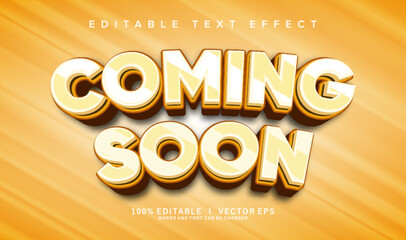 coming soon vector text effect with modern style design