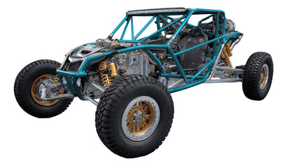 Naklejka premium Off-road vehicle, teal, exposed frame