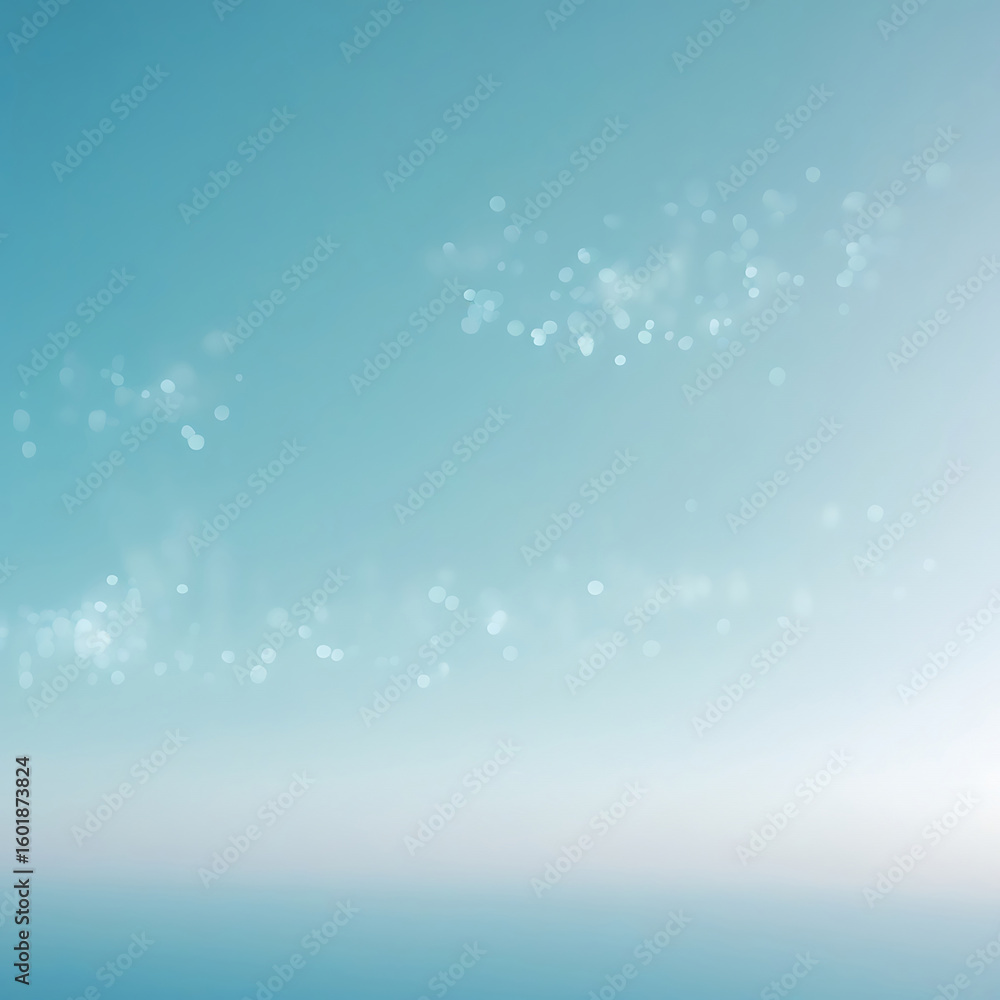 Poster serene underwater background with soft blue bokeh light and floating bubbles. ai