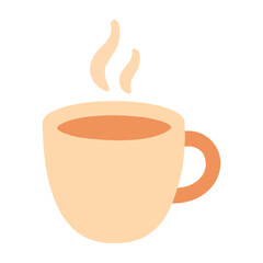 Coffee Cup with Steam Icon for Office Settings