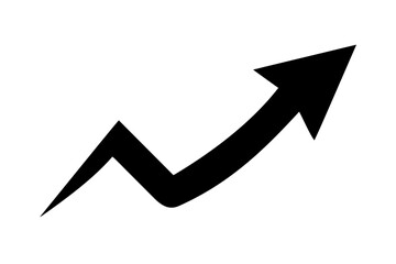  business graph with an up arrow, symbolizing financial growth and market success