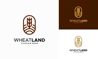 Grain wheat field logo concept, Agriculture wheat Logo Template vector icon © Lucky Luck