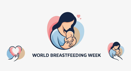 Loving mother cradles baby tenderly, celebrating World Breastfeeding Week with care