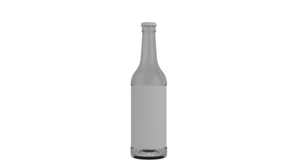 3D Render a bottle of wine with a white label