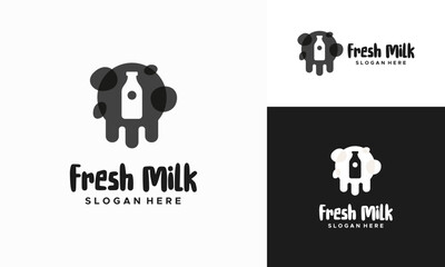 Fresh Milk logo designs concept vector, Healthy milk logo template vector illustration