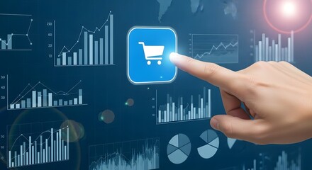 Ecommerce analytics and data visualization concept for online shopping growth rate