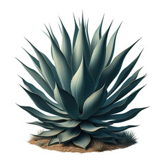 Obraz premium Maguey agave plant cactus digital illustration tequila mexico culture isolated assets graphic
