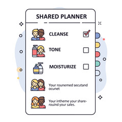 Couple's Skincare Routine Planner Cleanse, Tone, Moisturize