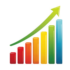 Colorful chart showing upward trend