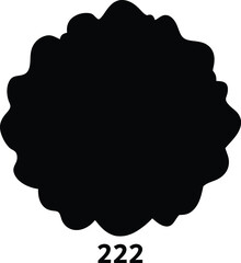 Abstract organic shape silhouette with clean black fill