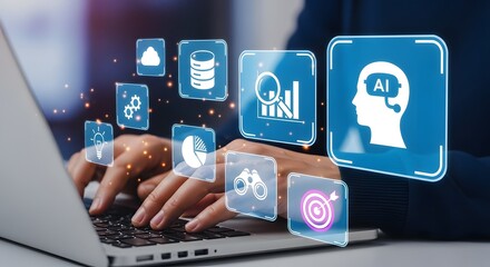 Ai data analysis and machine learning concept for business intelligence solution tool