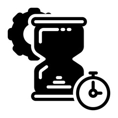 hourglass icon, glyph icon style