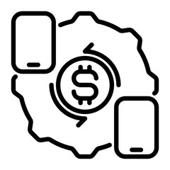 money transfer icon, line icon style