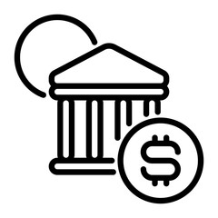 bank icon, line icon style