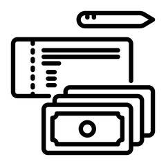 cheque/check icon, line icon style