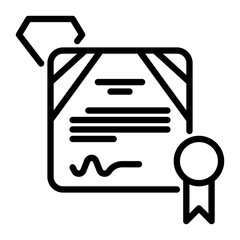 certificate icon, line icon style