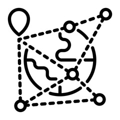 global icon, line icon style