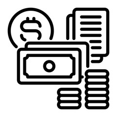 money icon, line icon style