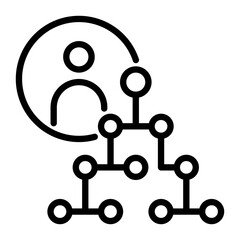 hierarchical structure icon, line icon style