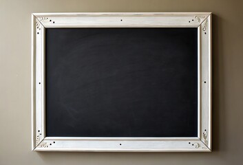 Obraz premium Classic blackboard with matte surface and white metal frame mounted on indoor classroom wall