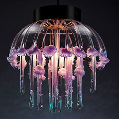 Futuristic Crystal Jellyfish Chandelier or Decorative Lamp