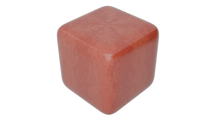 3D Render a red cube on a white background