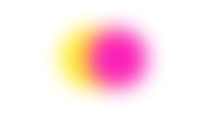 Illustration of a circle element with yellow and pink gradient colors blurred with noise texture