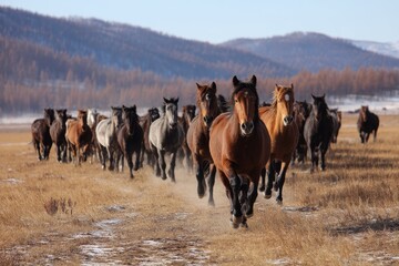 Horses from a horse farm in Bashang Inner Mongolia