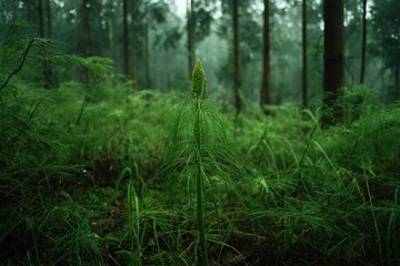 Fototapeta premium Horsetail in woodlands