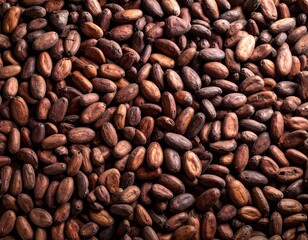 Fototapeta premium Dried Cocoa beans texture background.