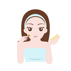 Young Woman Applying Clay Mask with a Brush