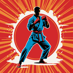 karate illustration for graphic design needs © ataya