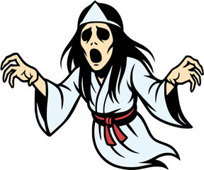  illustration yurei japanese ghost spooky scary halloween asian culture vector ai generated