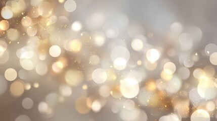 Elegant blurred golden circles on warm gradient, fine floating sparkles for premium app interface, corporate presentation visual backdrop
