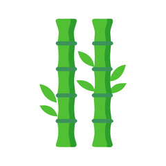 Fototapeta premium Stylized Green Bamboo Shoots Isolated on Black Background