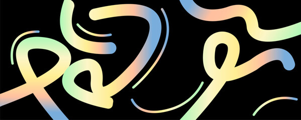 Line art with color gradients. Abstract vector shapes. Wave design elements for backgrounds, patterns, posters, and banners.