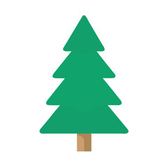 Fototapeta premium Simple green tree icon isolated against black background