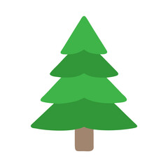 Stylized evergreen tree illustration against a black background