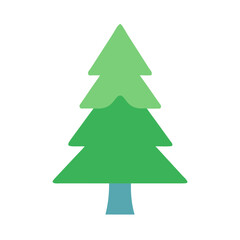 Stylized green Christmas tree illustration on black background