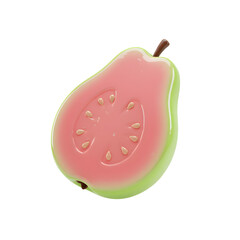 Pink Guava Slice Illustration