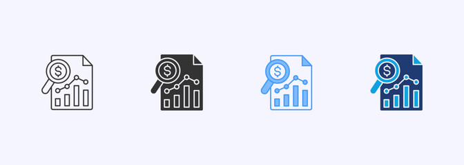 Analytics Icon Set Multiple Style Collection