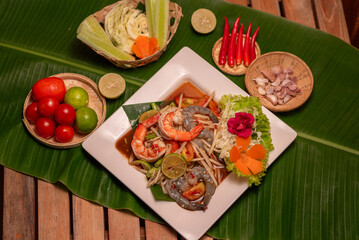 A delicious Thai Somtam menu