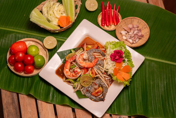 A delicious Thai Somtam menu